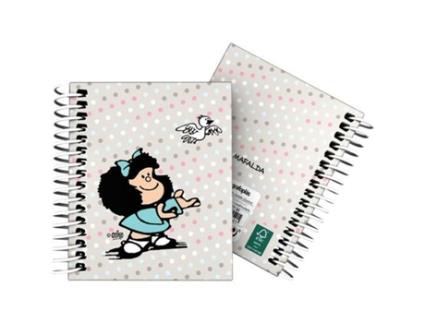 Caderno Mafalda Bird Multicolor A7 100 Folhas