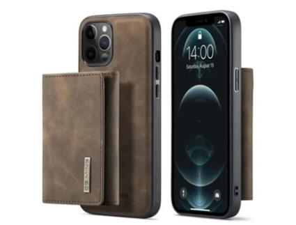 Capa Inch Para Iphone 13 Pro Dg.ming Pele Sintética Castanho