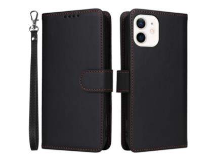 Capa Inch Para Iphone 12 Mini Betopnice Pele Sintética Preto