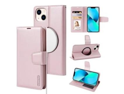 Capa Magsafe Para Iphone 14 Hanman Pele Sintética Magnética Rosa