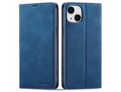 Capa Quedas Para Iphone 14 Forwenw Pele Sintética Azul