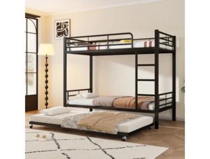 Cama Com Colchão Ripas Feito Arhatreya Linho Metal Cinzento (160x200cm)