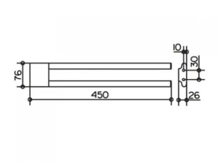 Toalheiro Keuco Edition 400 11518, 2 Peças, Fixo, Projeção 450 Mm, Cor Cromado