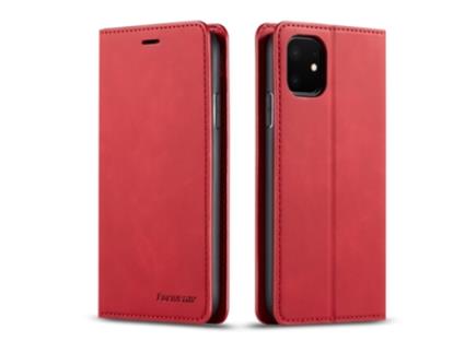 Capa Para Iphone 11 Forwenw Pele Sintética Vermelho