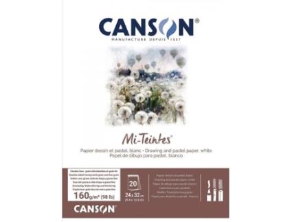 Livro Bloc Encolado Canson Mi-teintes 24x32cm 30h 160g Hojas Color Blanco De Desconocido (espanhol)