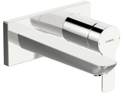 Hansaligna Misturadora De Lavatório Pré Montada, Oculta, Roseta Quadrada, Projeção 190 Mm, 44892183 Hansa