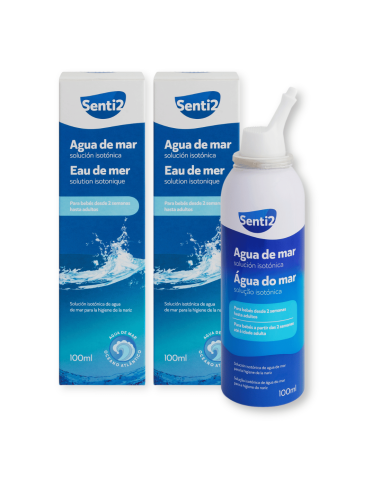 ¡Desconto 23%! Pacote 2 Senti2 Spray Nasal Isotônico Água Do Mar 100 Ml - Senti2