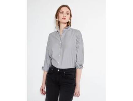 Sweatshirt De Mulher Mo Riscas Popelina Azul (l)