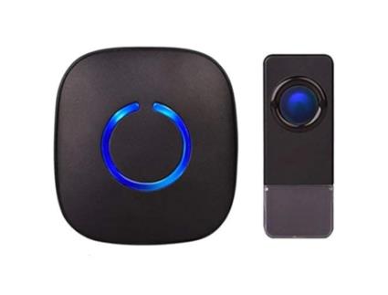 Campainha Sem Fio Sadotech 1 Transmissor De Botão De Pressão E 1 Receptor De Campainha, Funcionamento Com Bateria,à Prova Dágua,com Luz Led Preto