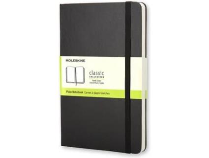 Bloco de Notas Classic Hard Cover, 14 x 9 cm, 96 Folhas, Liso, Capa Dura em Cartão, Preto