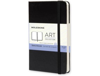 Bloco de Desenho Classic Hard Cover Art Collection, 14 x 9 cm, 40 Folhas, Liso, Capa Dura, Preto