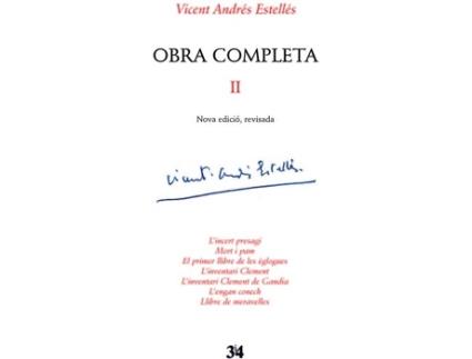 Livro Obra Completa Edició Critica 2 de Vicent Andres (Catalão)