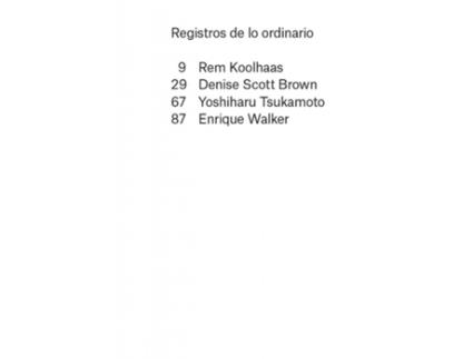 Livro Registros De Lo Ordinario de Koolhaas, Rem, Walker, Enrique Brown, Denise Scott Tsukamoto, Yoshiharu (Espanhol)