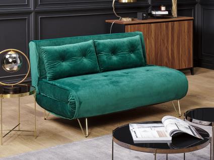 Sofá-cama 2 lugares em veludo verde escuro VESTFOLD