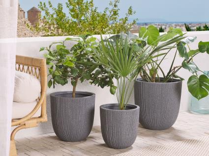 Vaso de flores 44 x 44 x 48 cm cinzento CHIOS