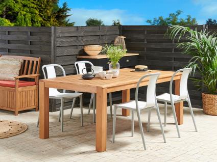 Conjunto de 4 cadeiras de jardim branco e cinzento SPEZIA