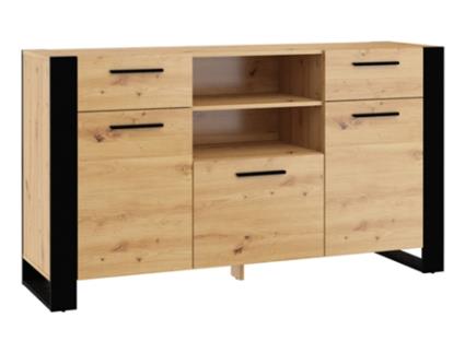 Cômoda  Nuka (155x45x87 cm - Placa Laminada - Castanho)