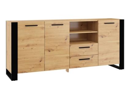 Cômoda  Nuka (197.5x45x87 cm - Placa Laminada - Castanho)