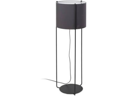 Candeeiro de Pé  Drum (Cinzento Escuro - E27 - Máx. 15W - Metal - Tecido)