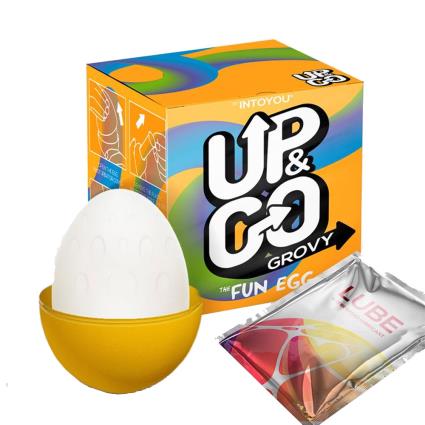 Estimulador Ovo UP GO Grovy Elástico Silicone Amarelo