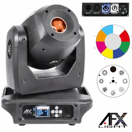 Moving Head Spot 1 LED 100W Preto 2 Rodas Gobo DMX LIGHT