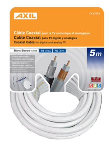 Cabo Coaxial  5M Branco 19VAtC