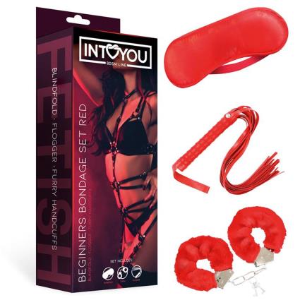 Conjunto Bondage P/ Principiantes 3 Peças Vermelho