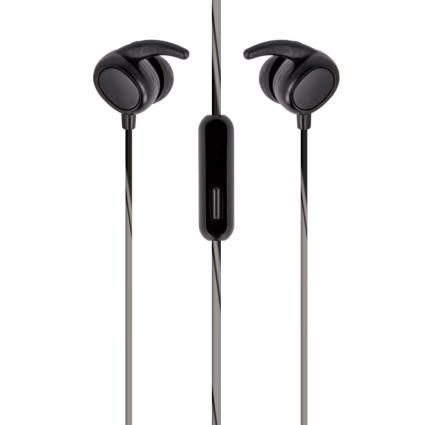 Auriculares Stereo C/ Fios P/ Desporto Preto