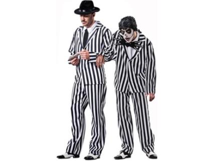 Fato de Homem  Fantasma Às Riscas 4 Em 1 (Tam: Tamanho Único)