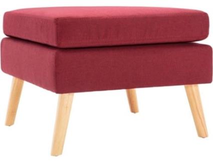 Repousa-Pés  Vermelho (Tecido - 54x54x43.5cm)