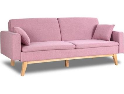 Sofá-Cama  Reine (Rosa - Tecido - Lugares: 3)