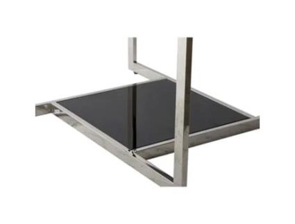 Mesa de apoio  Cristal Aço (100 x 100 x 45 cm)