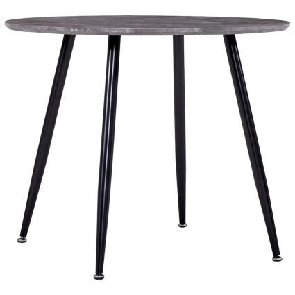 Mesa de jantar 90x73,5 cm MDF cinzento cimento e preto