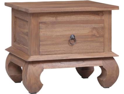 Mesa de cabeceira 45x35x40 cm madeira de teca maciça