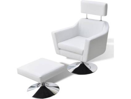 Poltrona de TV couro artificial branco
