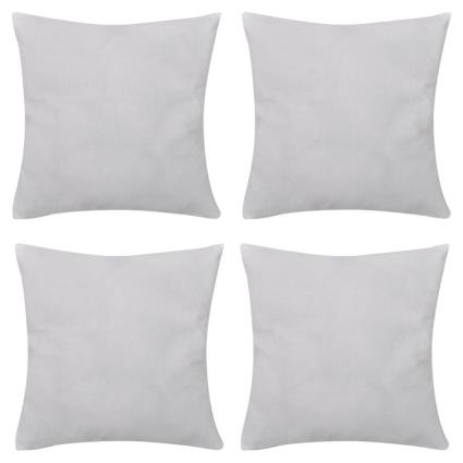 Capas de almofada algodão 4 pcs 40 x 40 cm branco