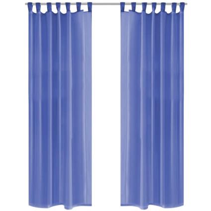 Cortinas em voile 2 pcs 140x225 cm azul real