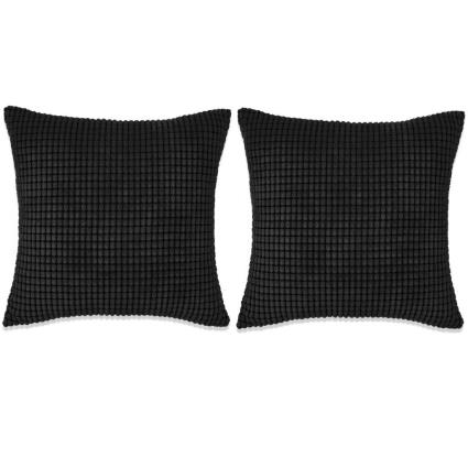 Conjunto de 2 almofadas em veludo 45x45 cm preto