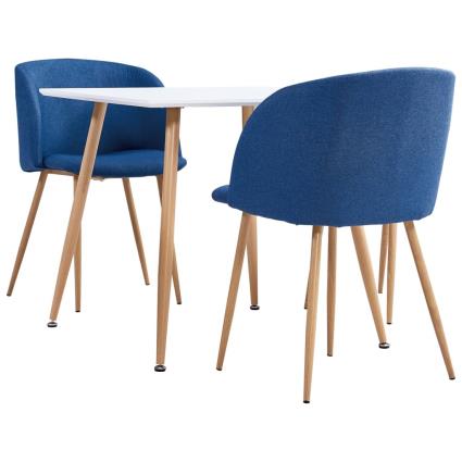 3 pcs conjunto de jantar tecido azul