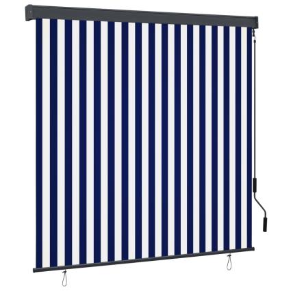 Estore de rolo para exterior 170x250 cm azul e branco