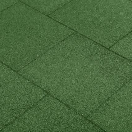 Ladrilhos prot. contra quedas 18 pcs borracha 50x50x3 cm verde