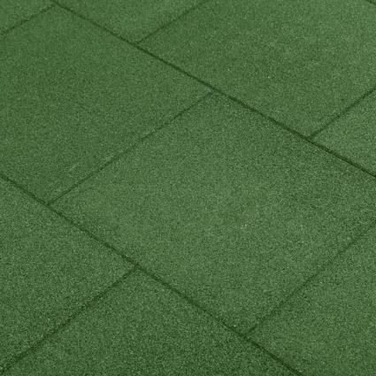 Ladrilhos prot. contra quedas 24 pcs borracha 50x50x3 cm verde