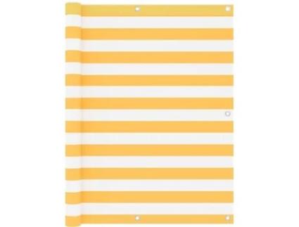 Tela de varanda 120x500 cm tecido Oxford branco e amarelo