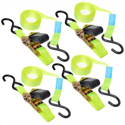 conjunto 4 cintas para amarrar com roquete + 2 ganchos, 5 m