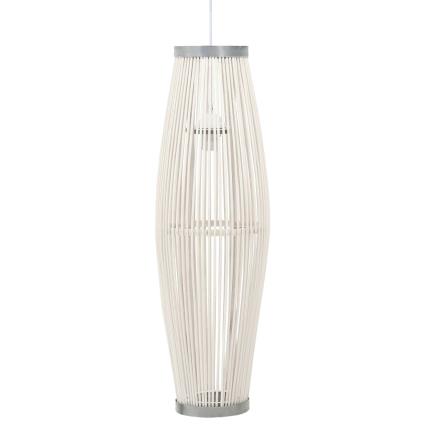 Candeeiro suspenso oval 40 W 27x68 cm E27 salgueiro branco