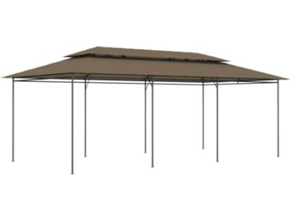 Gazebo 600x298x270 cm 180 g/m² cinzento-acastanhado