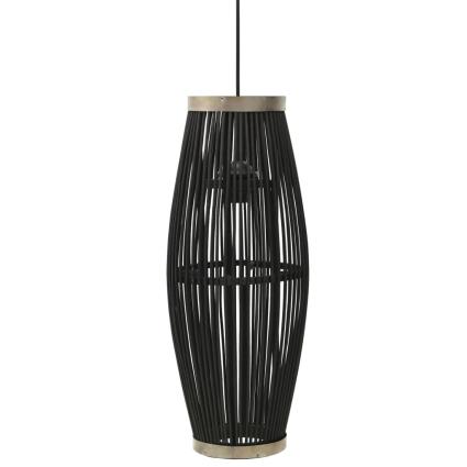 Candeeiro suspenso oval 40 W 25x62 cm E27 salgueiro preto