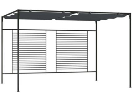 Gazebo com toldo retrátil 4x3x2,3 m 180 g/m² antracite