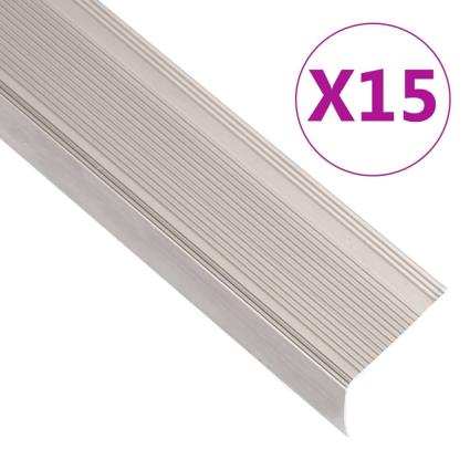 Perfil p/ escada em forma de L 15 pcs alumínio 100 cm champanhe