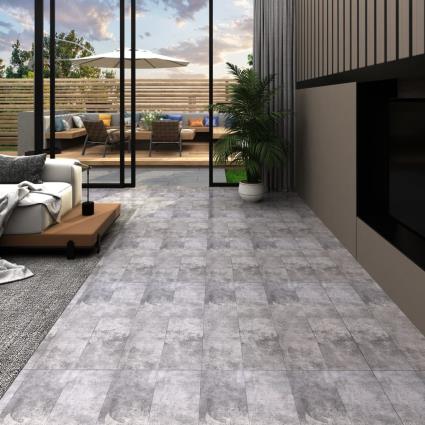 Tábuas de soalho PVC 4,46 m² 3 mm castanho cimento